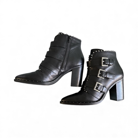 Steve Madden Black Studded Moto Ankle Boots Women’s Size 8 - Picture 3 of 9